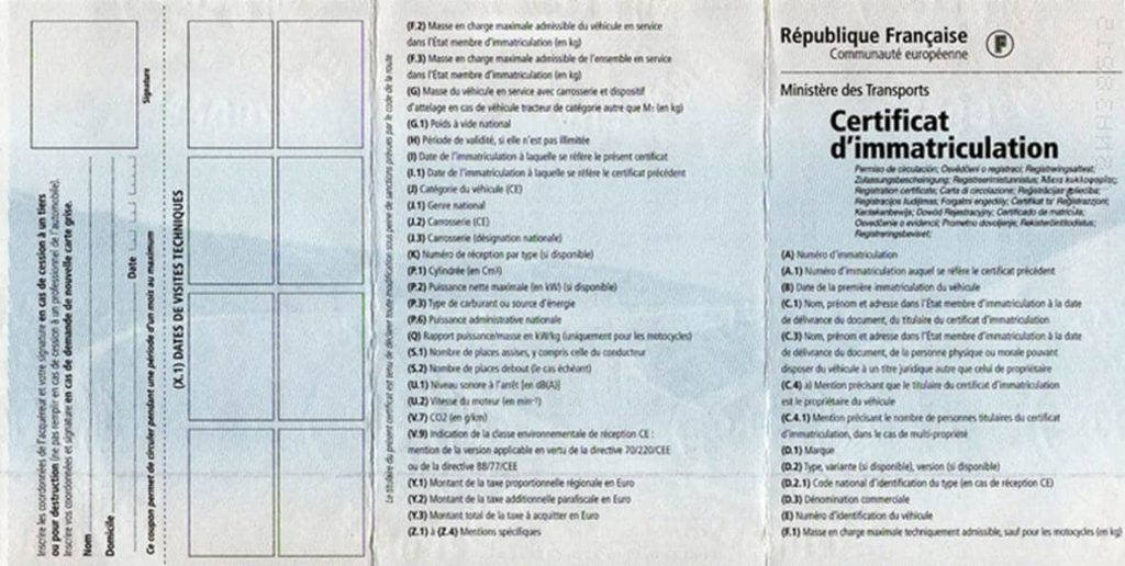 Carte grise